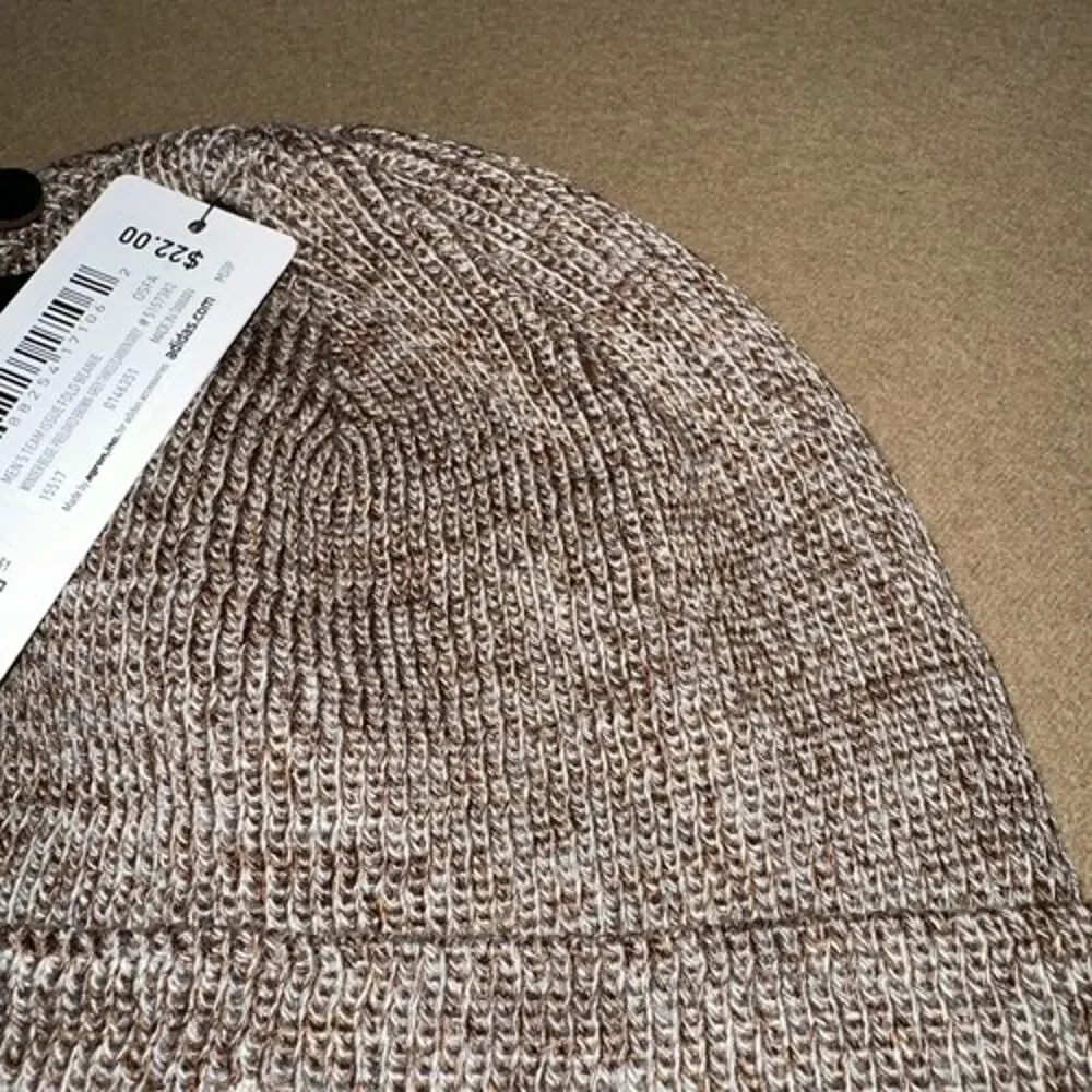 Adidas Men’s Team Issue Fold Beanie One Size Hat Beige/ Brown 5157382 NEW